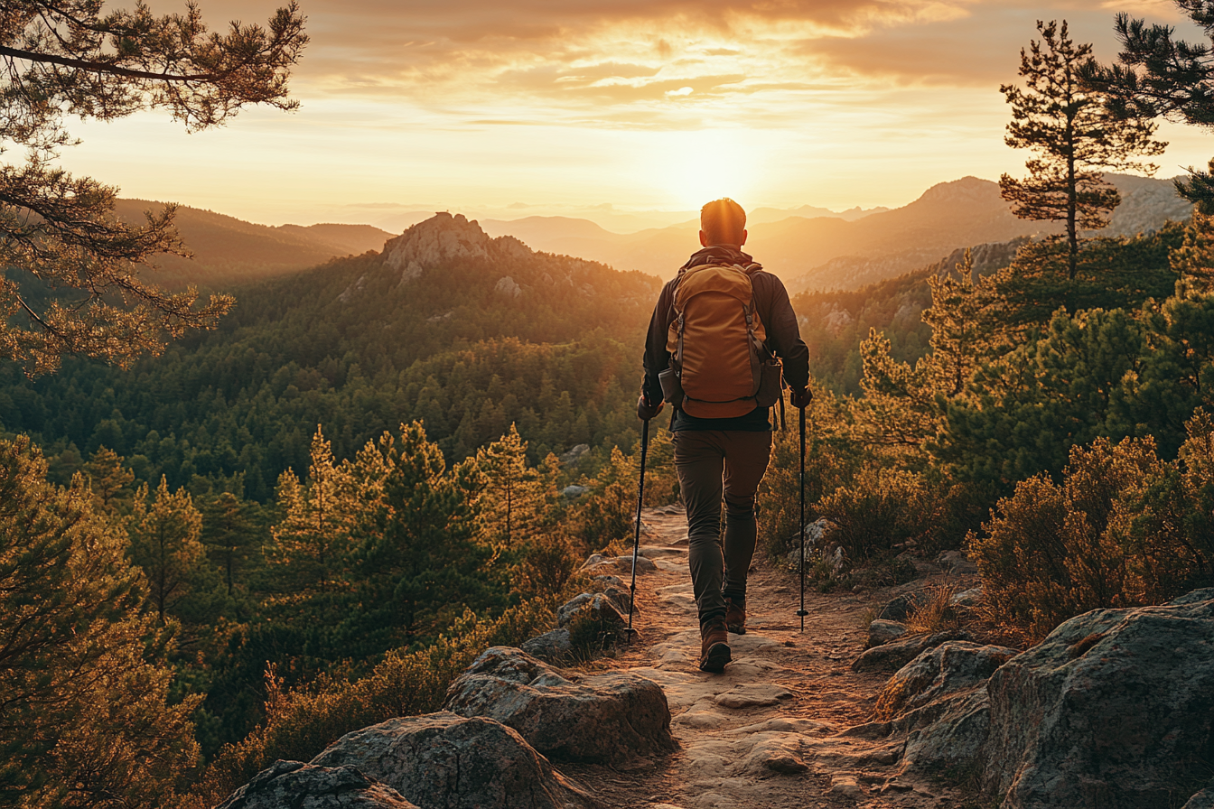 Чоловік медитує на природі